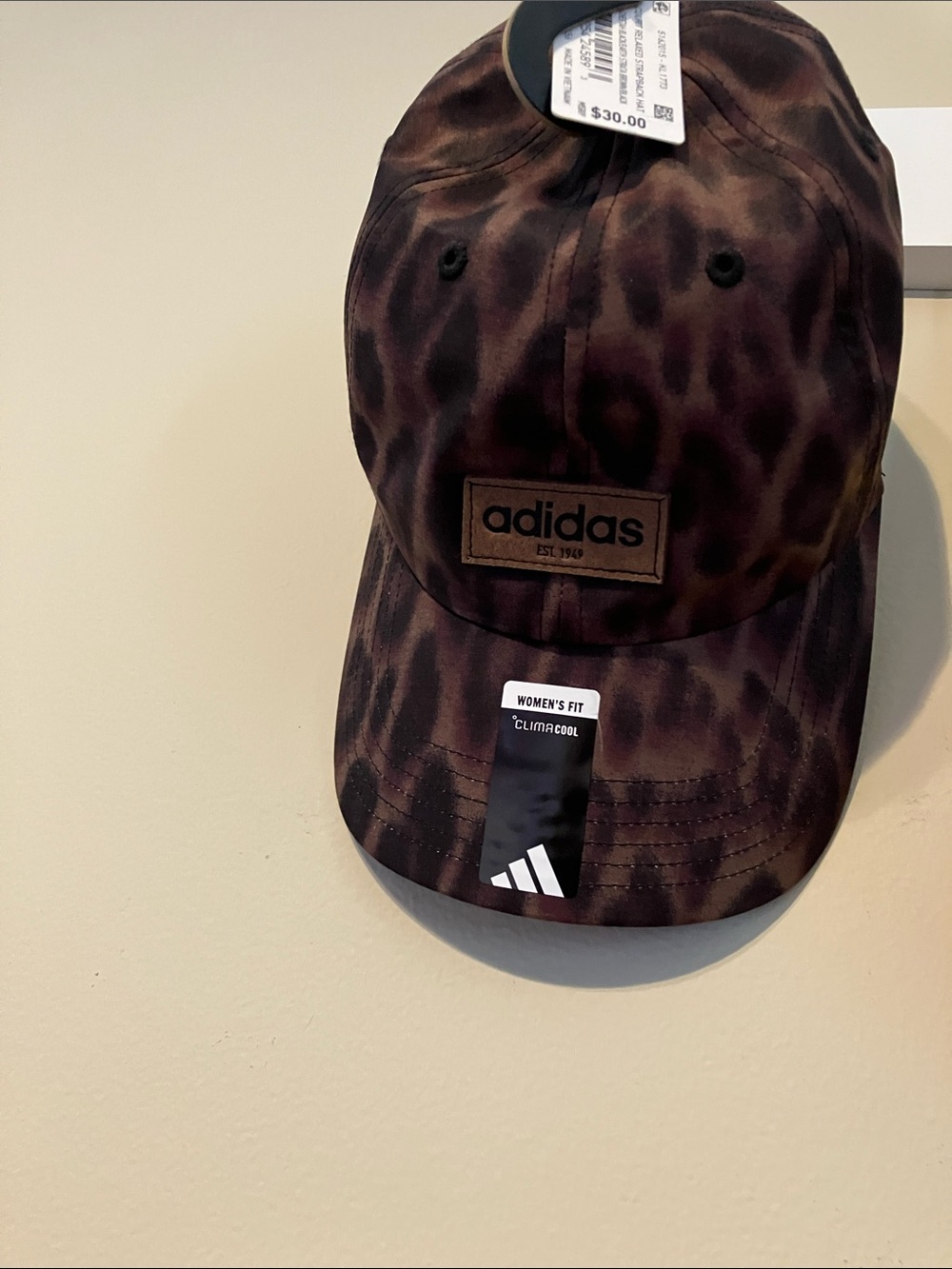 ADIDAS-Women’s Leopard-Print Baseball Cap in Brown
